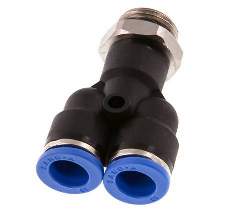 10mm x G3/8'' Y-Steckverschraubung mit Außengewinde Messing/PA 66 NBR drehbar