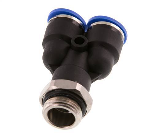 10mm x G3/8'' Y-Steckverschraubung mit Außengewinde Messing/PA 66 NBR drehbar