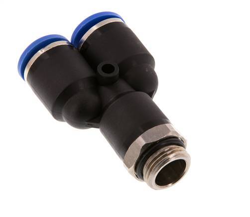 12mm x G3/8'' Y-Steckverschraubung mit Außengewinde Messing/PA 66 NBR drehbar