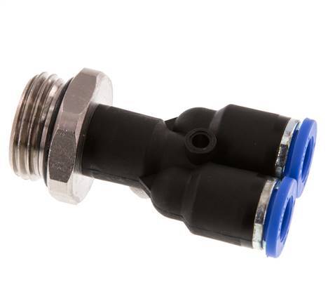 8mm x G1/2'' Y Push-in Fitting with Male Threads Brass/PA 66 NBR Rotatable