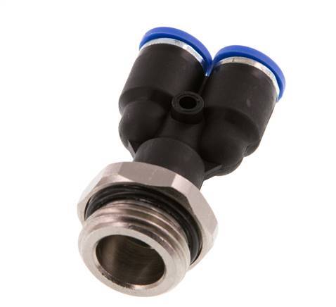 8mm x G1/2'' Y-Steckverschraubung mit Außengewinde Messing/PA 66 NBR drehbar