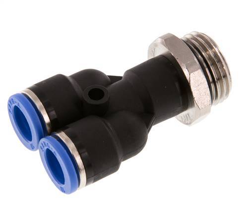 10mm x G1/2'' Y-Steckverschraubung mit Außengewinde Messing/PA 66 NBR drehbar