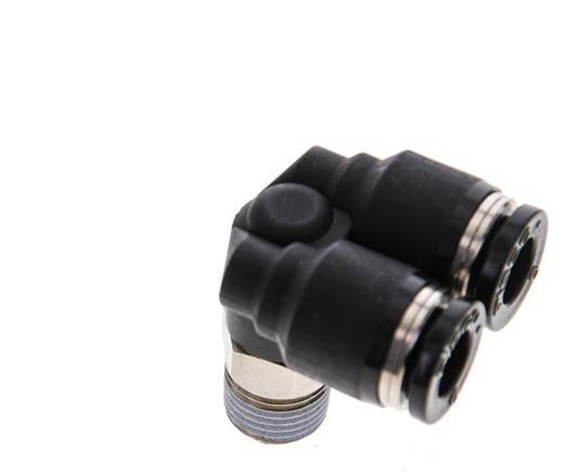 6mm x R1/8'' Y Push-in Fitting with Male Threads Brass/PBT NBR Rotatable