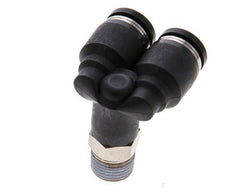 6mm x R1/8'' Y Push-in Fitting with Male Threads Brass/PBT NBR Rotatable