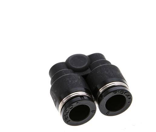8mm x R1/8'' Y Push-in Fitting with Male Threads Brass/PBT NBR Rotatable