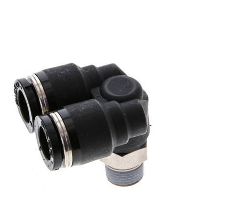 8mm x R1/8'' Y Push-in Fitting with Male Threads Brass/PBT NBR Rotatable