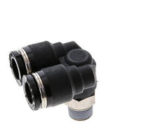 8mm x R1/8'' Y Push-in Fitting with Male Threads Brass/PBT NBR Rotatable