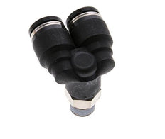8mm x R1/8'' Y Push-in Fitting with Male Threads Brass/PBT NBR Rotatable