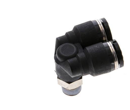 8mm x R1/8'' Y Push-in Fitting with Male Threads Brass/PBT NBR Rotatable