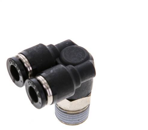 6mm x R1/4'' Y Push-in Fitting with Male Threads Brass/PBT NBR Rotatable