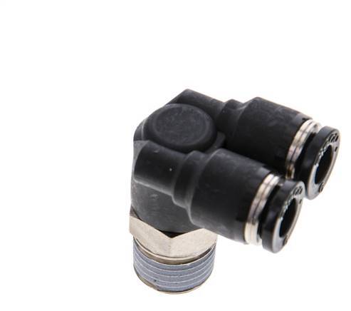 6mm x R1/4'' Y Push-in Fitting with Male Threads Brass/PBT NBR Rotatable