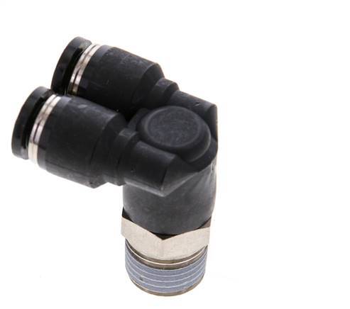 6mm x R1/4'' Y Push-in Fitting with Male Threads Brass/PBT NBR Rotatable