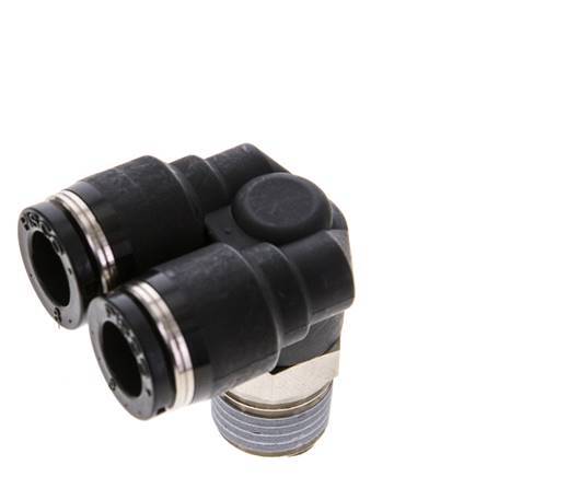 8mm x R1/4'' Y Push-in Fitting with Male Threads Brass/PBT NBR Rotatable