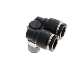 10mm x R1/4'' Y Push-in Fitting with Male Threads Brass/PBT NBR Rotatable