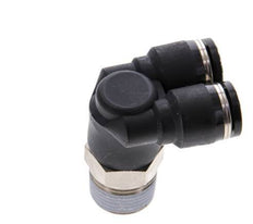 8mm x R3/8'' Y Push-in Fitting with Male Threads Brass/PBT NBR Rotatable