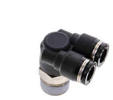 8mm x R3/8'' Y Push-in Fitting with Male Threads Brass/PBT NBR Rotatable