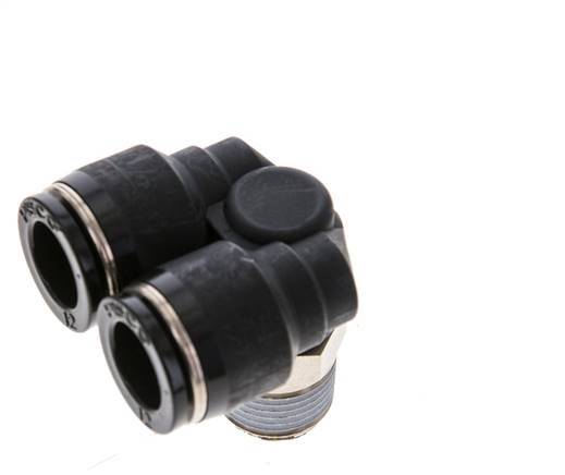 12mm x R3/8'' Y Push-in Fitting with Male Threads Brass/PBT NBR Rotatable