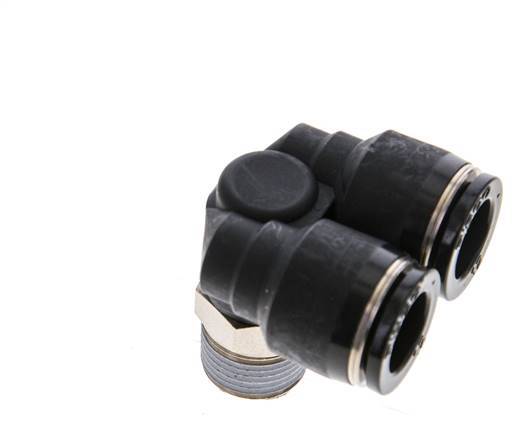 12mm x R3/8'' Y Push-in Fitting with Male Threads Brass/PBT NBR Rotatable