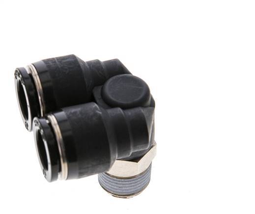 12mm x R3/8'' Y Push-in Fitting with Male Threads Brass/PBT NBR Rotatable