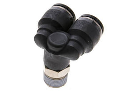 12mm x R3/8'' Y Push-in Fitting with Male Threads Brass/PBT NBR Rotatable