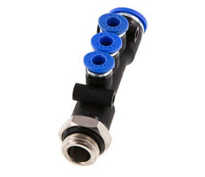 4mm x 8mm x G1/4'' 3-Wege-Verteiler-Steckverschraubung mit Außengewinde Messing/PA 66 NBR drehbar