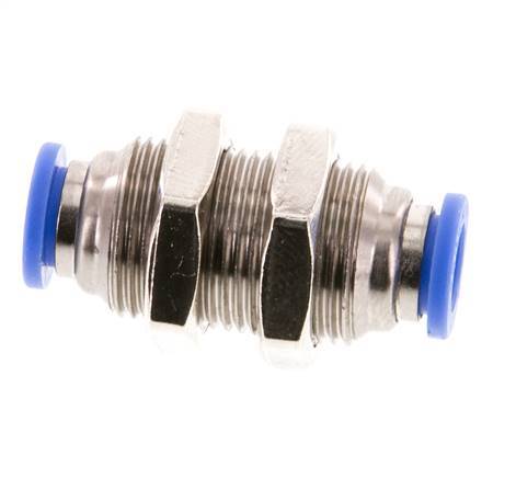 6mm Steckverschraubung Messing/PA 66 NBR Bulkhead [2 Stück]