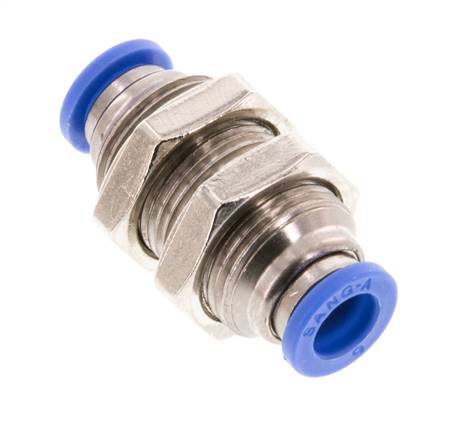 6mm Steckverschraubung Messing/PA 66 NBR Bulkhead [2 Stück]