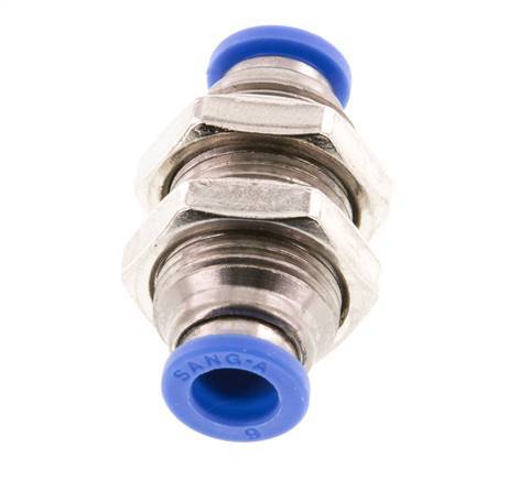 6mm Steckverschraubung Messing/PA 66 NBR Bulkhead [2 Stück]