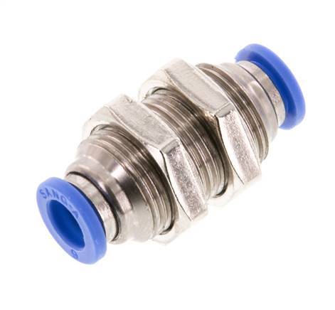 6mm Steckverschraubung Messing/PA 66 NBR Bulkhead [2 Stück]