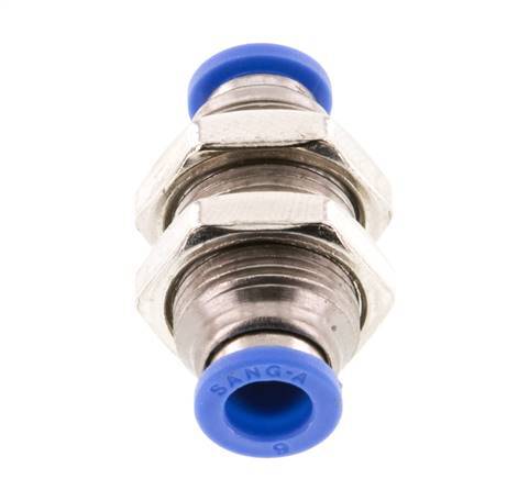 6mm Steckverschraubung Messing/PA 66 NBR Bulkhead [2 Stück]