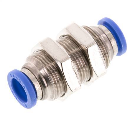 8mm Steckverschraubung Messing/PA 66 NBR Bulkhead [2 Stück]