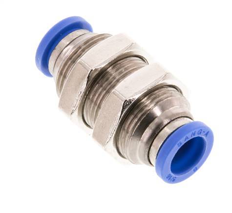 8mm Steckverschraubung Messing/PA 66 NBR Bulkhead [2 Stück]