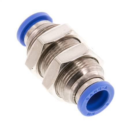 8mm Steckverschraubung Messing/PA 66 NBR Bulkhead [2 Stück]