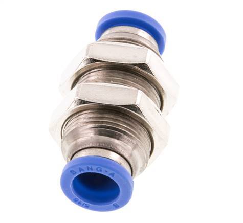 8mm Steckverschraubung Messing/PA 66 NBR Bulkhead [2 Stück]