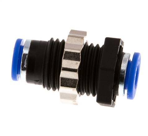 6mm Steckverschraubung PA 66 NBR Bulkhead [2 Stück]
