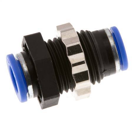 10mm Steckverschraubung PA 66 NBR Bulkhead [2 Stück]