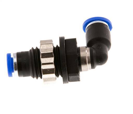 4mm 90deg Elbow Push-in Fitting PA 66 NBR Bulkhead [2 Pieces]