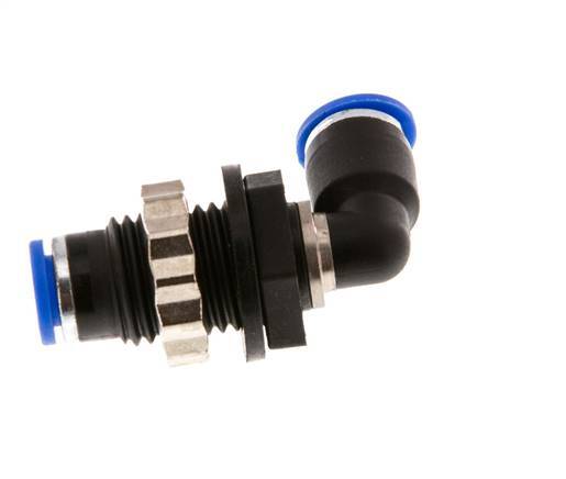 6mm 90deg Elbow Push-in Fitting PA 66 NBR Bulkhead [2 Pieces]