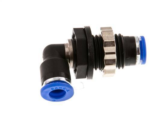 6mm 90Grad Winkel-Steckverschraubung PA 66 NBR Bulkhead [2 Stück]