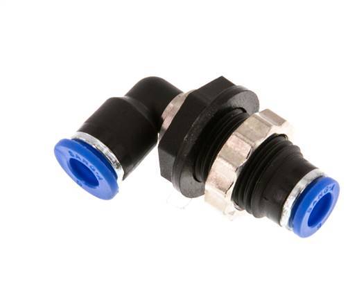 6mm 90Grad Winkel-Steckverschraubung PA 66 NBR Bulkhead [2 Stück]