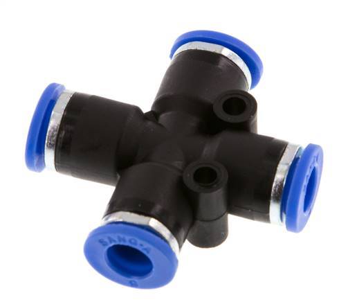 6mm Kreuzsteckverschraubung PA 66 NBR [2 Stück]