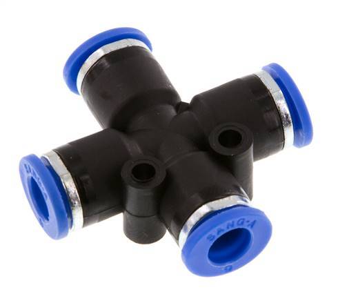 6mm Kreuzsteckverschraubung PA 66 NBR [2 Stück]