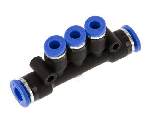4mm x 6mm 3-Wege-Verteiler Steckverschraubung Messing/PA 66 NBR [2 Stück]