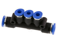 4mm x 6mm 3-Wege-Verteiler Steckverschraubung Messing/PA 66 NBR [2 Stück]
