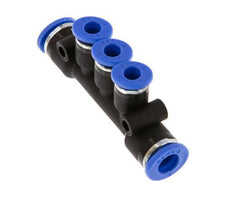 4mm x 6mm 3-Wege-Verteiler Steckverschraubung Messing/PA 66 NBR [2 Stück]