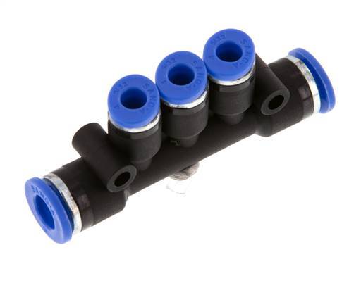 4mm x 6mm 3-Wege-Verteiler Steckverschraubung Messing/PA 66 NBR [2 Stück]