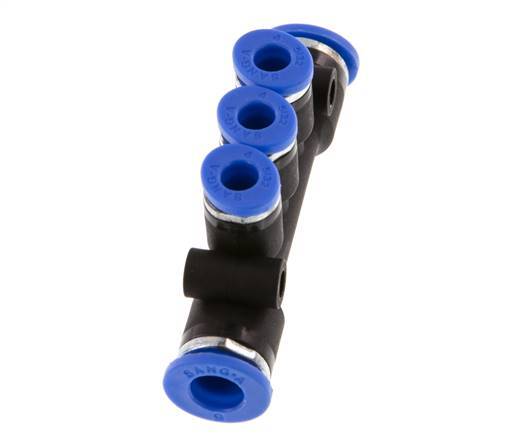 4mm x 6mm 3-Wege-Verteiler Steckverschraubung Messing/PA 66 NBR [2 Stück]