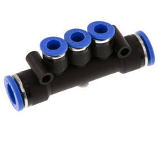 6mm x 10mm 3-Wege-Verteiler Steckverschraubung Messing/PA 66 NBR
