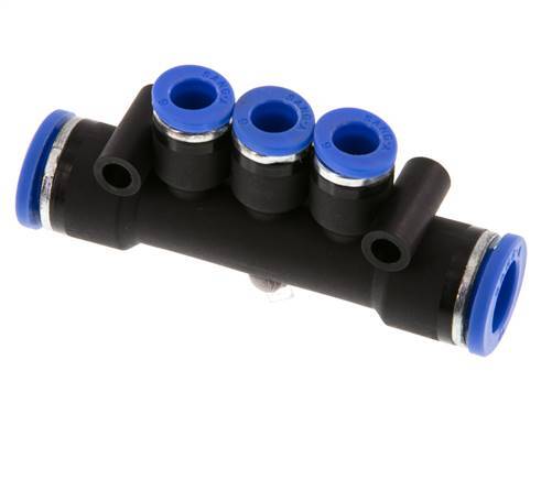 6mm x 10mm 3-Wege-Verteiler Steckverschraubung Messing/PA 66 NBR