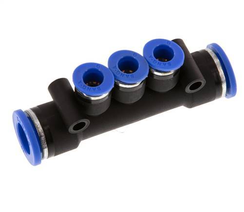 6mm x 10mm 3-Wege-Verteiler Steckverschraubung Messing/PA 66 NBR